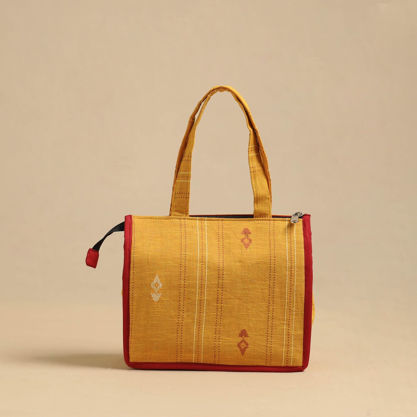 Orange Handcrafted Cotton Small Hand Bag