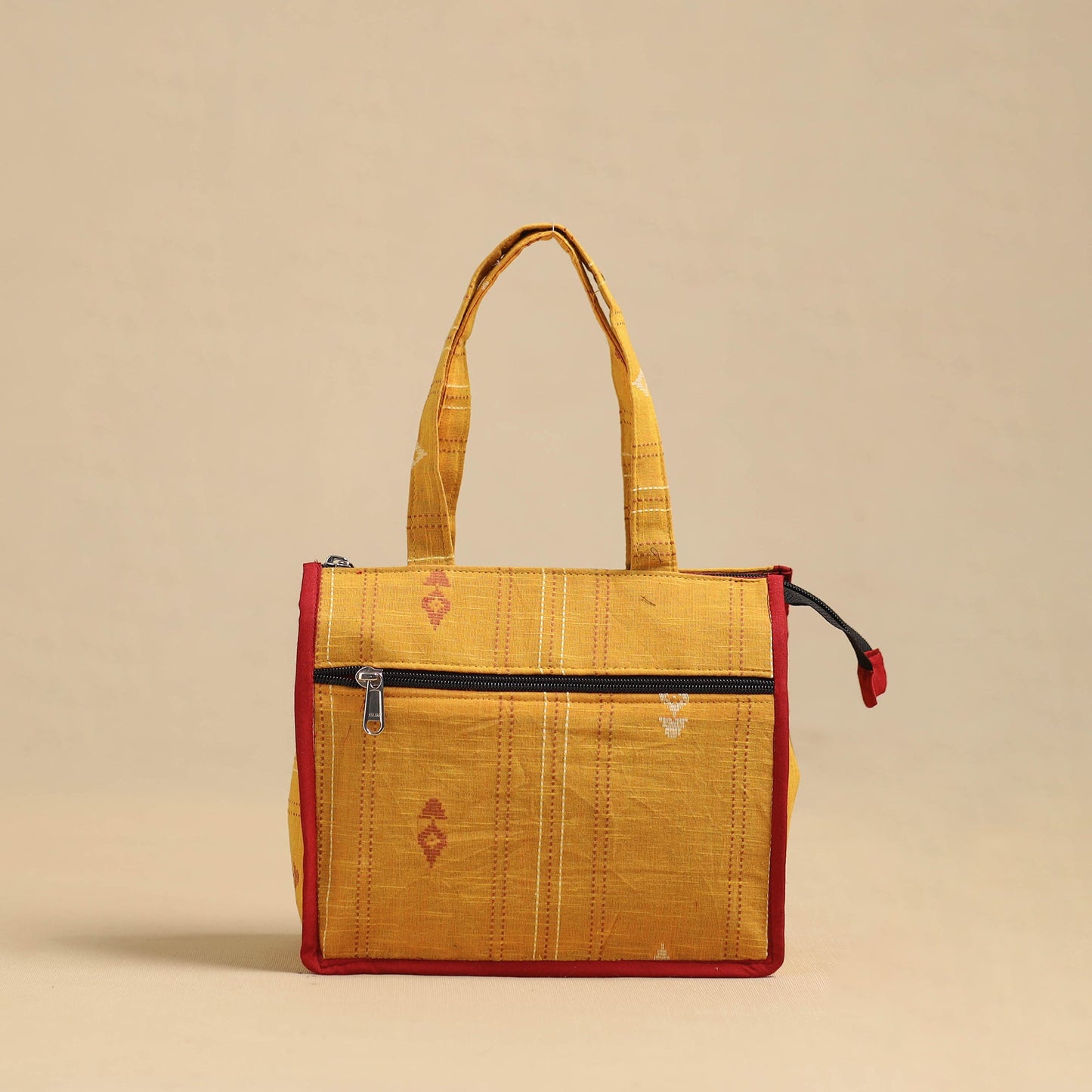 Orange Handcrafted Cotton Small Hand Bag