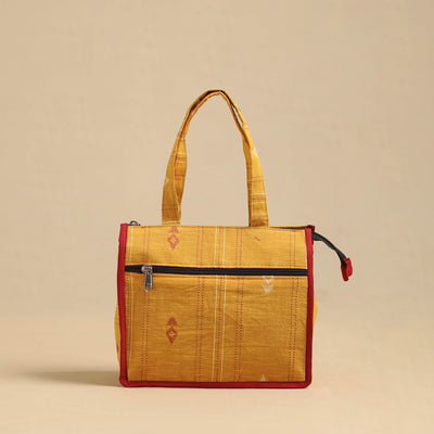 Orange Handcrafted Cotton Small Hand Bag