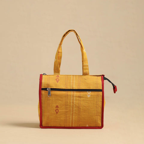 Orange Handcrafted Cotton Small Hand Bag
