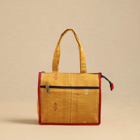 Orange Handcrafted Cotton Small Hand Bag