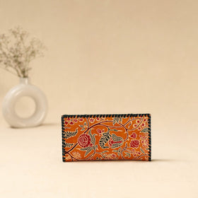 Handcrafted embossed leather wallet 45