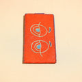 Orange Handcrafted Embroidered Felt Mobile Pouch 