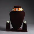 Orange - handcrafted fabart choker necklace set 21