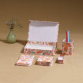 Orange - handcrafted floral organizer stationery kit 61
