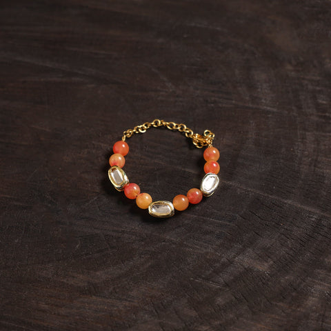 Handcrafted glass stone kundan work bracelet 37