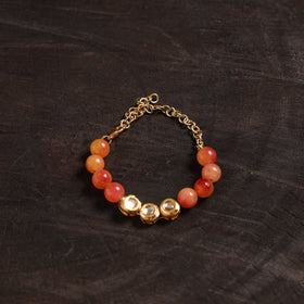 Handcrafted glass stone kundan work bracelet 39