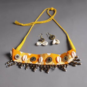 Orange - handcrafted gs fabart choker necklace set 01