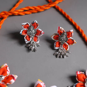 Orange - handcrafted gs fabart choker necklace set 09