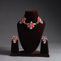 Orange - handcrafted gs fabart choker necklace set 09