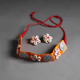 Orange - handcrafted gs fabart choker necklace set 20