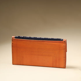Orange Handcrafted Kutch Jat Embroidery Leather Wallet