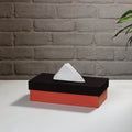 Orange Handcrafted Mashru Silk Fabric Tissue Box 