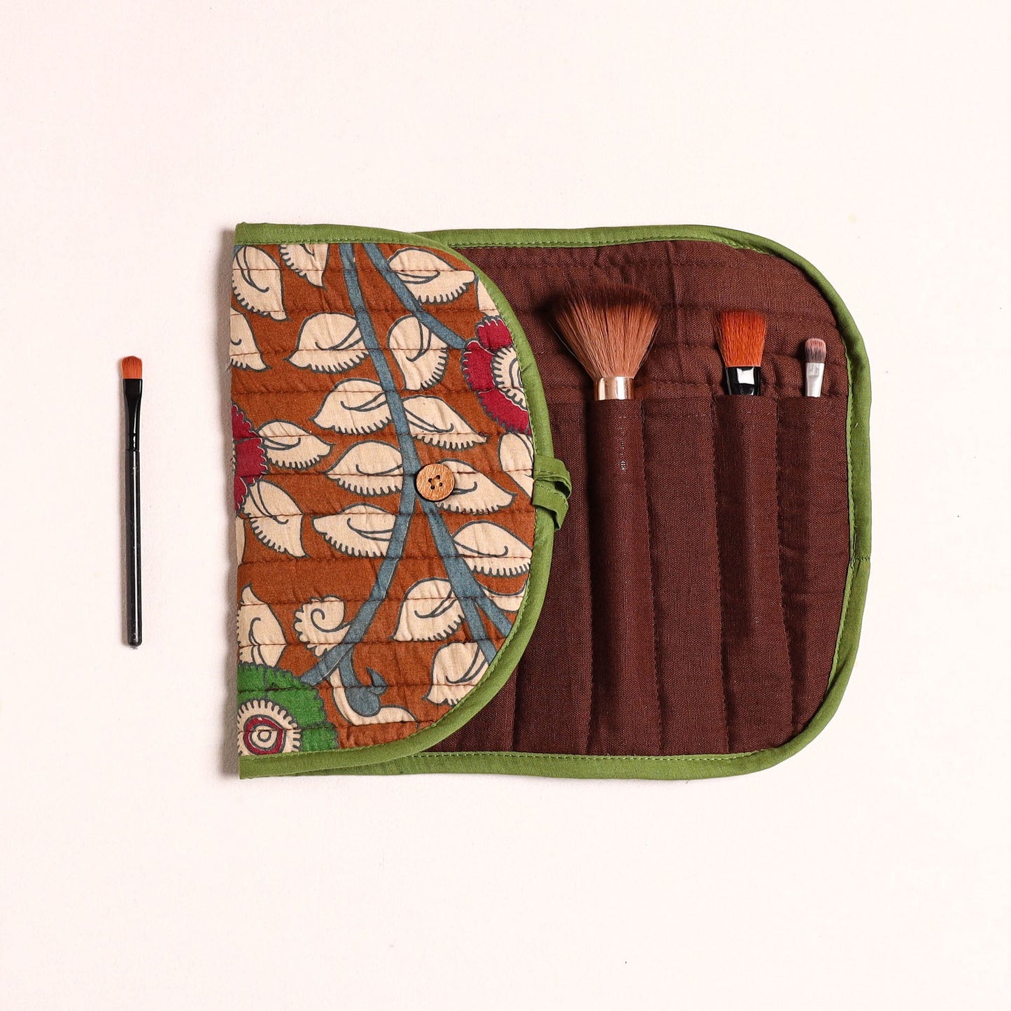  Handcrafted Multipurpose Segmented Make-up Brush Wrap Pouch/Case 03 