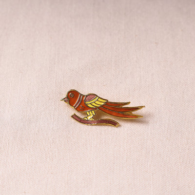  Handcrafted Paka Meenakari Saree Pin 