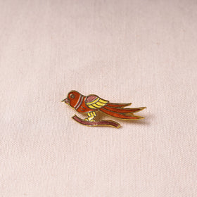  Handcrafted Paka Meenakari Saree Pin 