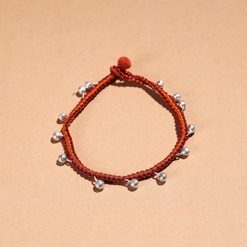  Handcrafted Patwa Thread & Ghungroo Work Anklet 