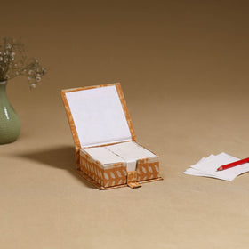 Orange - handcrafted printed card holder with slips 27