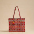 Orange Handcrafted Quilted Cotton Hand Bag