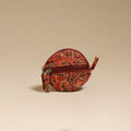 Orange - handcrafted quilted kalamkari block printed fabric