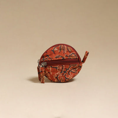 Orange - handcrafted quilted kalamkari block printed fabric