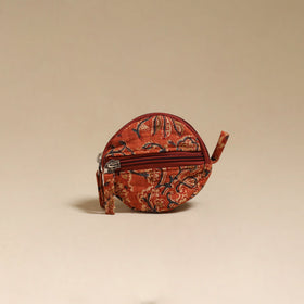 Orange - handcrafted quilted kalamkari block printed fabric