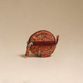 Orange - handcrafted quilted kalamkari block printed fabric