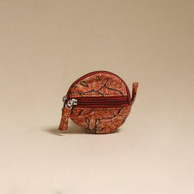 Orange - handcrafted quilted kalamkari block printed fabric