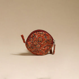 Orange - handcrafted quilted kalamkari block printed fabric