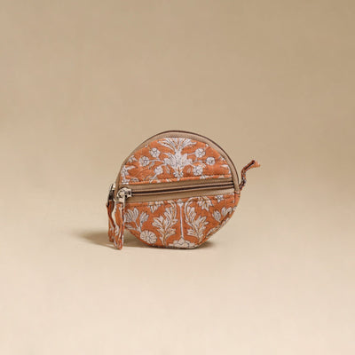Orange - handcrafted quilted sanganeri block printed fabric