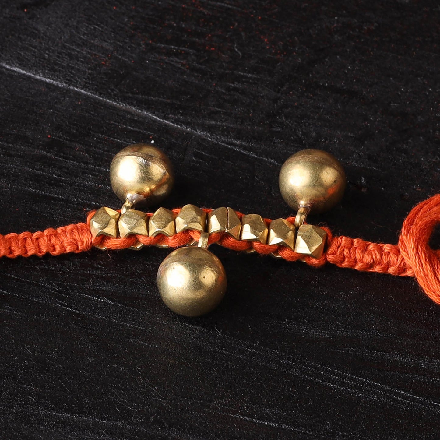 Handcrafted tribal dokra brass thread rakhi 29