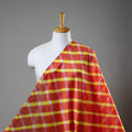 Orange Handloom Chanderi Silk Mothra Tie-Dye Leheriya Fabric