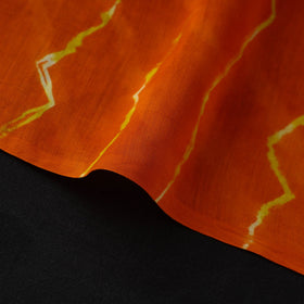 Buy Orange Handloom Chanderi Silk Tie-Dye Leheriya Fabric