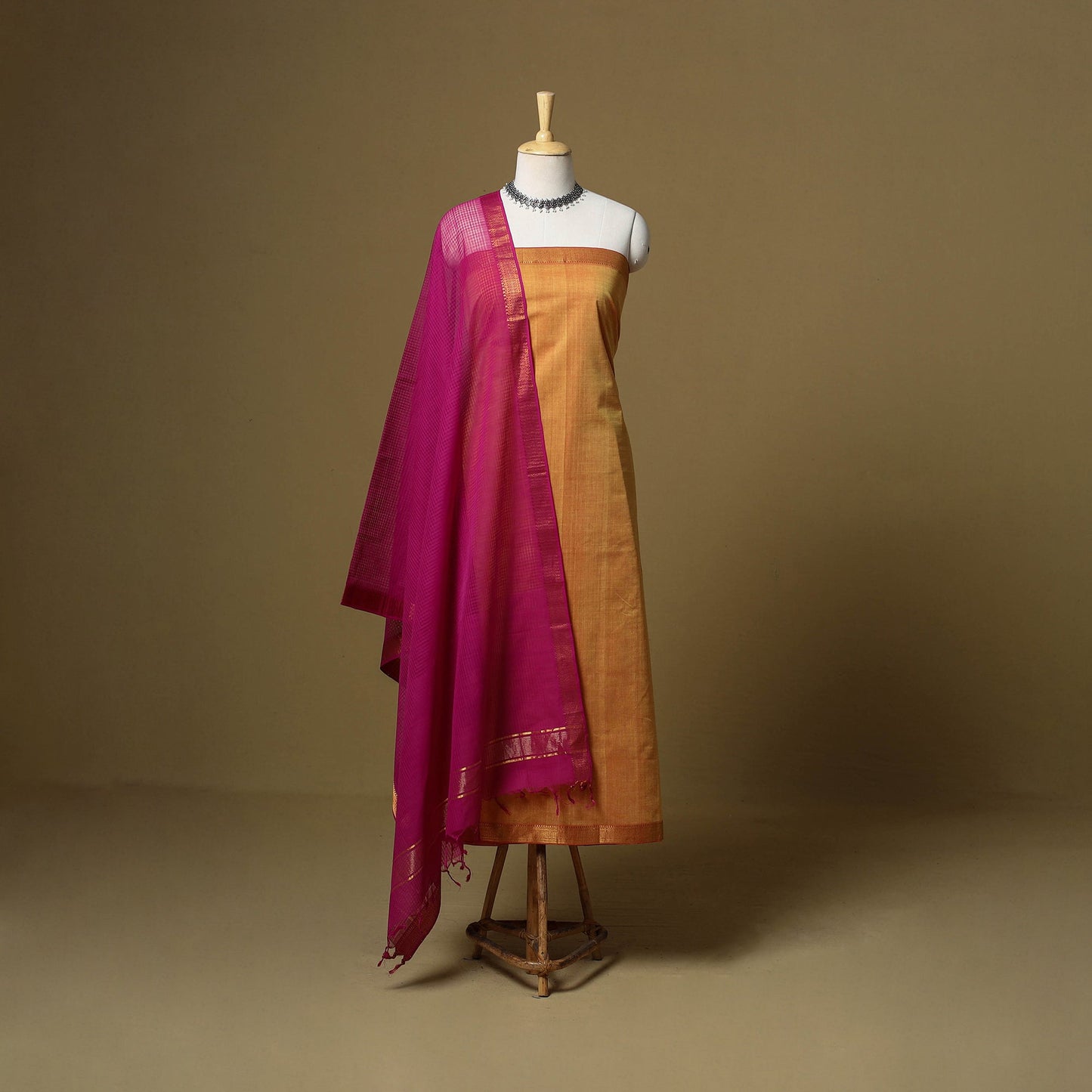 Handloom cotton mangalagiri 3pc unstitched dress material