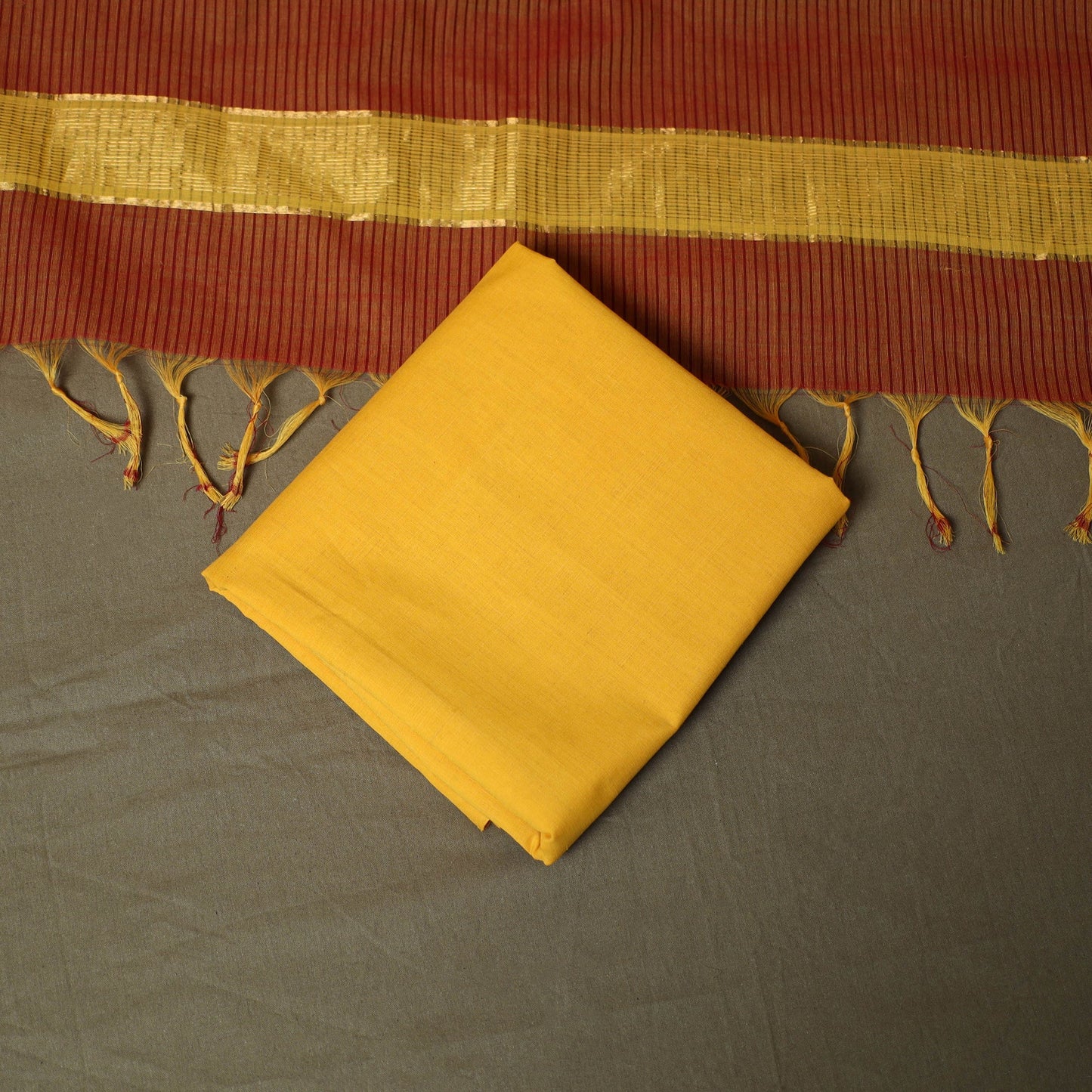 Handloom cotton mangalagiri 3pc unstitched dress material