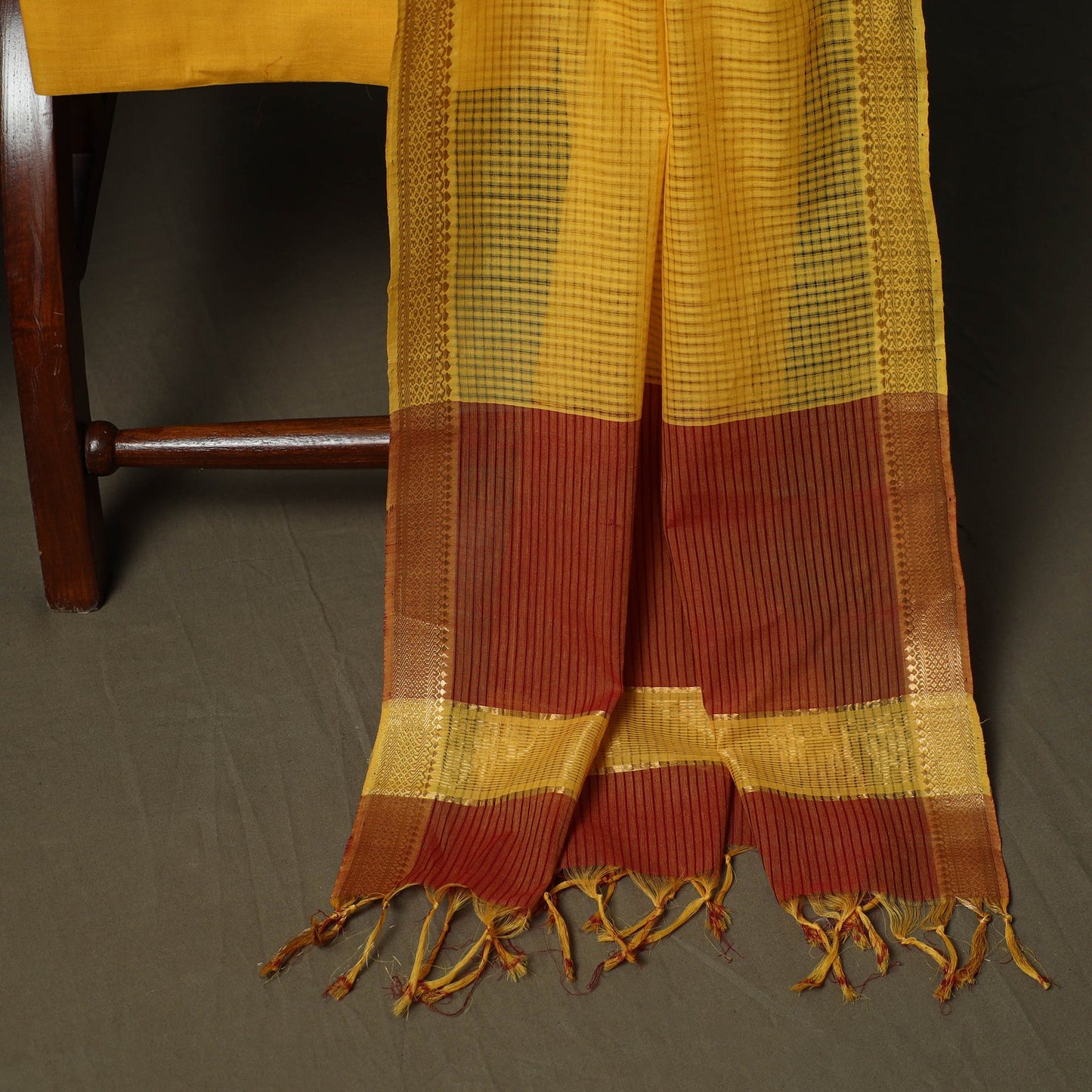 Handloom cotton mangalagiri 3pc unstitched dress material