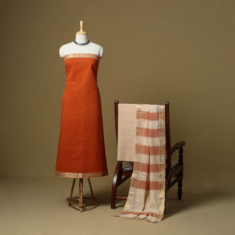 Handloom cotton mangalagiri 3pc unstitched dress material