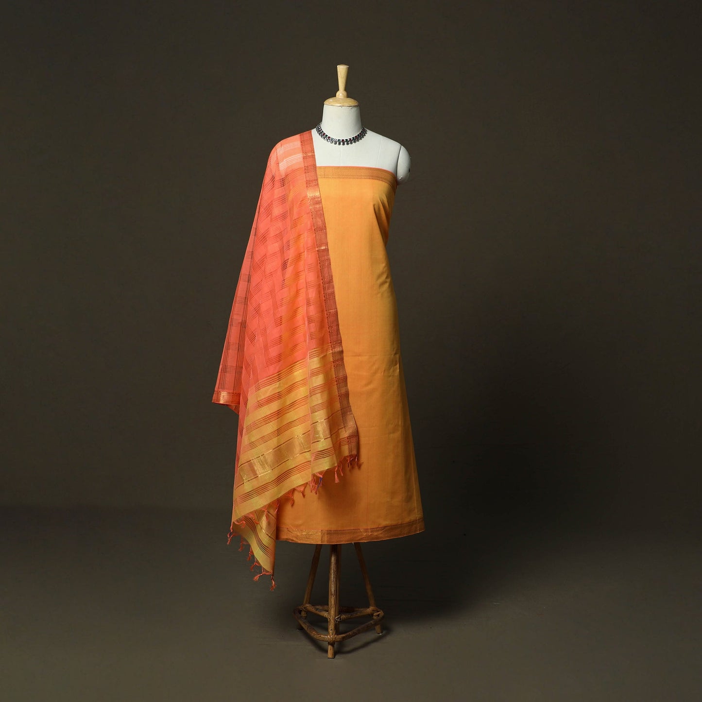 Handloom cotton mangalagiri 3pc unstitched dress material