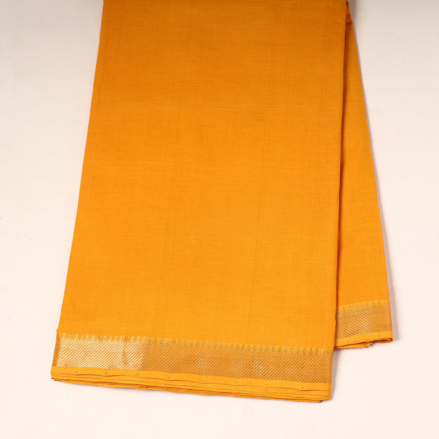 Orange - handloom cotton mangalagiri fabric with zari