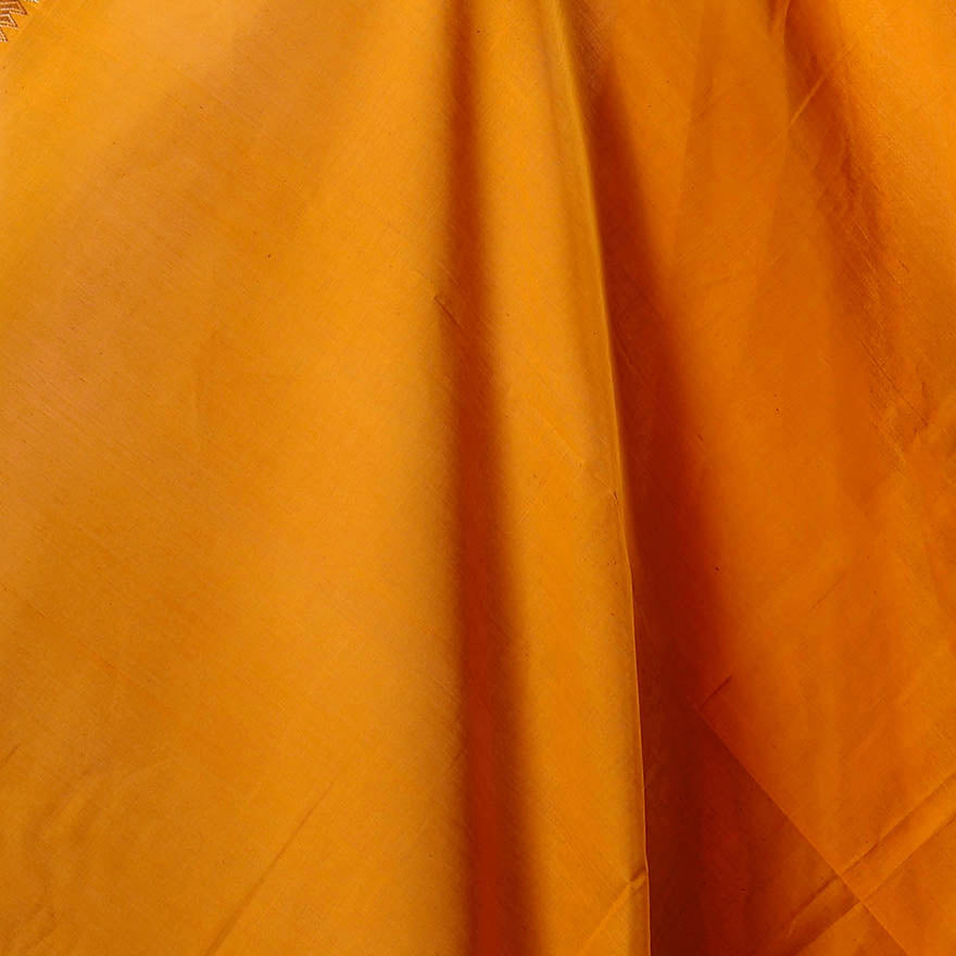 Orange - handloom cotton mangalagiri fabric with zari