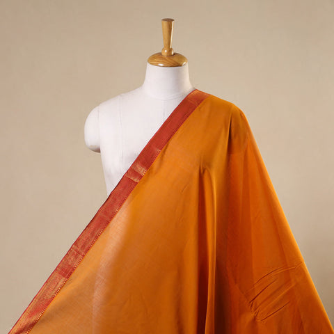 Orange - handloom cotton mangalagiri fabric with zari