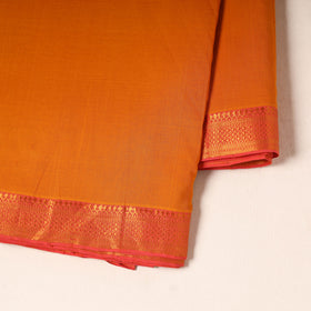 Orange - handloom cotton mangalagiri fabric with zari