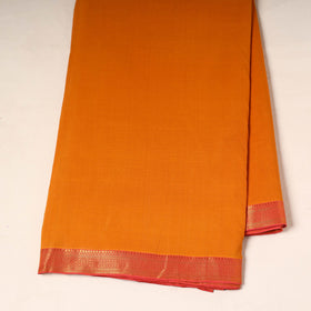 Orange - handloom cotton mangalagiri fabric with zari