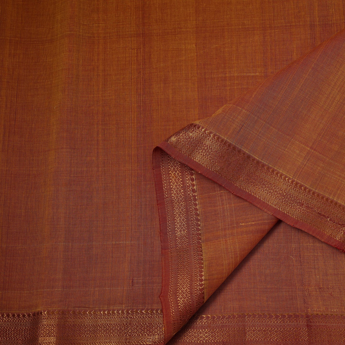 Orange - handloom cotton mangalagiri fabric with zari