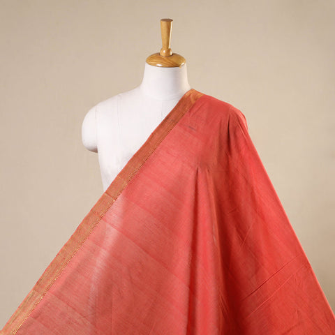 Orange - handloom cotton mangalagiri fabric with zari