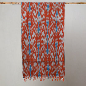  Orange Handloom Cotton Pochampally Central Asian Ikat Stole