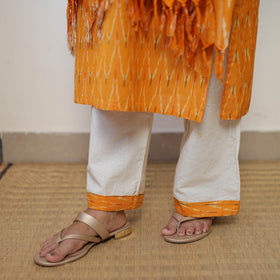 Orange - Handloom Cotton Pochampally Ikat Kurta Set 02
