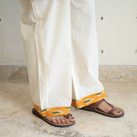  Orange Handloom Cotton Pochampally Ikat Kurta Set 