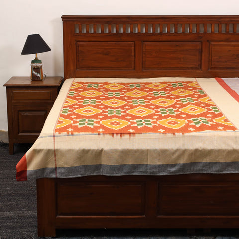 Handloom cotton single pochampally ikat bed sheet (90 x 60