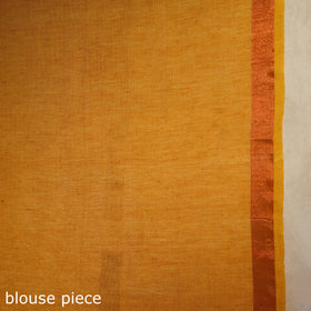 Orange - handloom cotton zari buti phulia jamdani saree 04